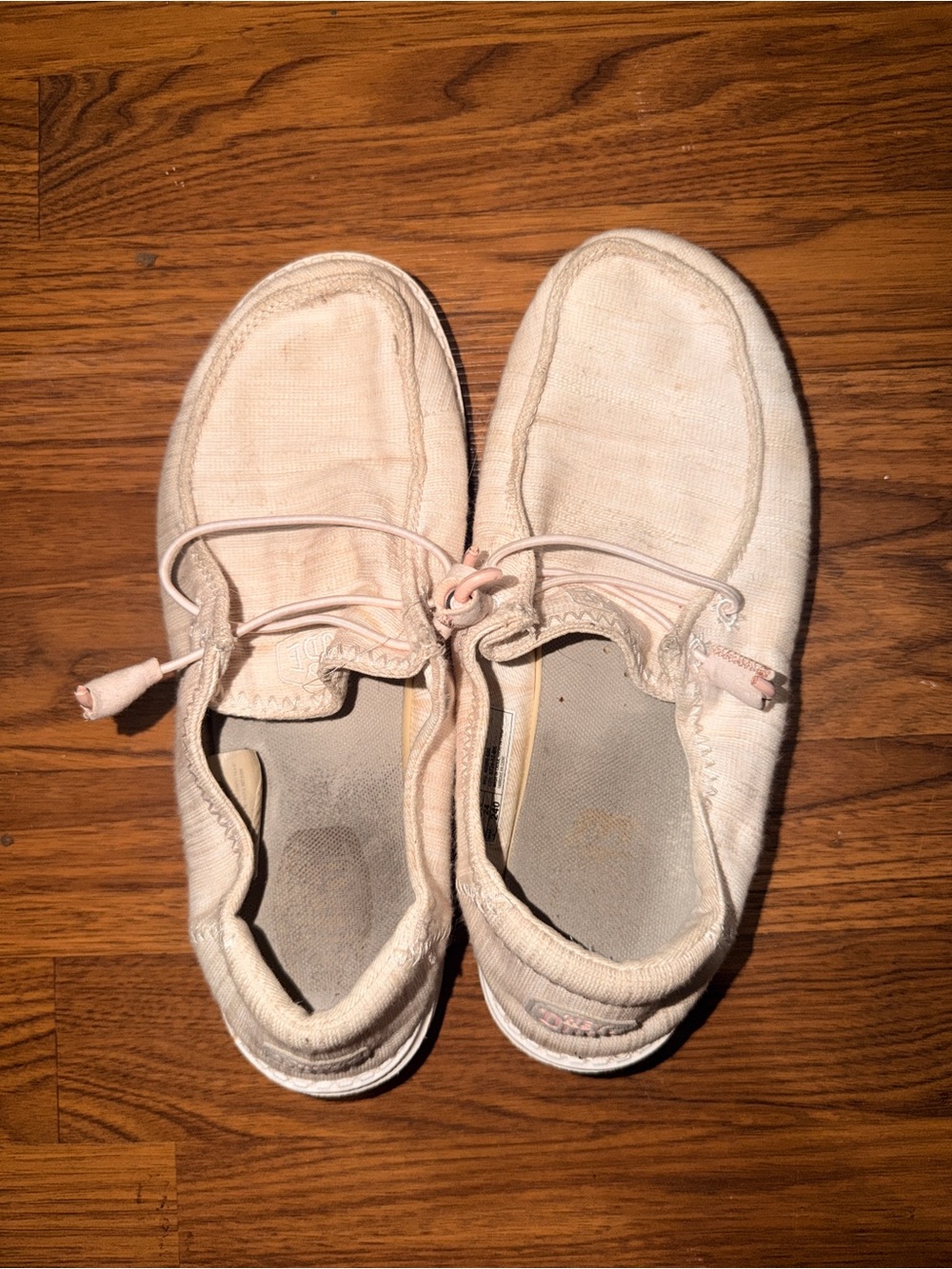 Hey Dude Women's Light Pink Canvas Slip-On Shoes